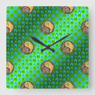 Reloj de pared de Virgo y Perro de Fuego