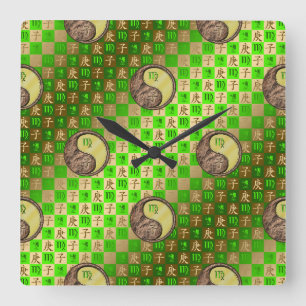 Reloj de pared de Virgo y Rata de Metal