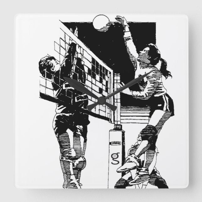 Reloj de pared de voleibol (Anverso)