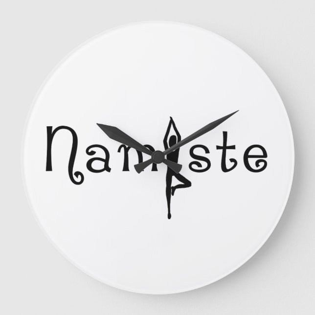 Reloj de pared de yoga de Namaste (Anverso)