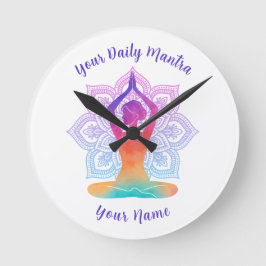 Reloj de pared de yoga personalizado con nombre y 
