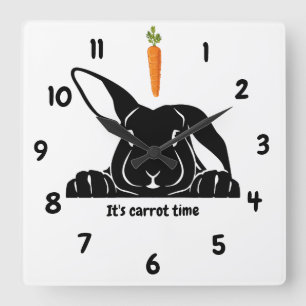 Reloj de pared de zanahoria de conejo