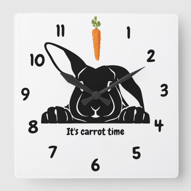 Reloj de pared de zanahoria de conejo (Anverso)