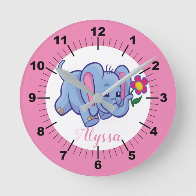 Reloj de pared de zebra de bebé personalizado (Anverso)