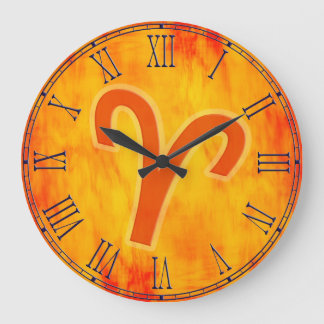 Reloj de pared de zodiac con signo de fuego de Ari