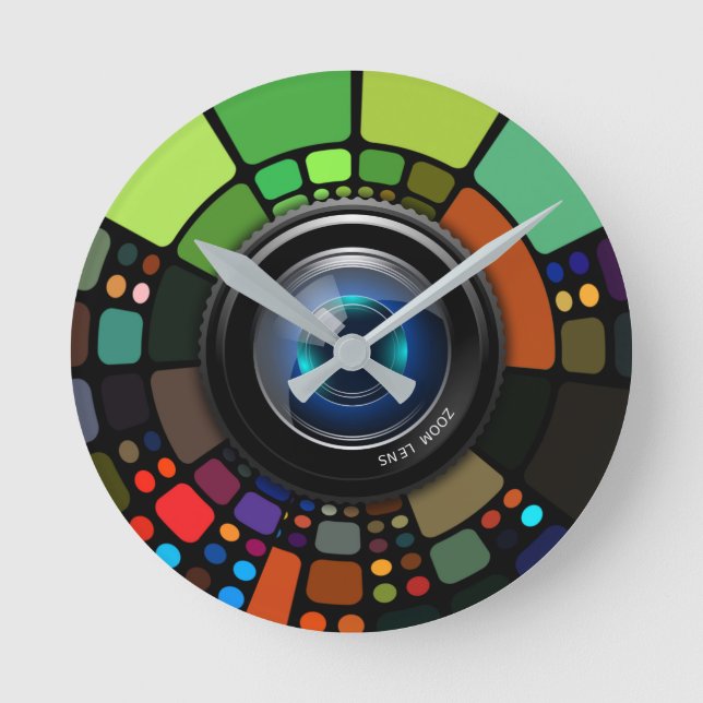 Reloj de pared de zoom de cámara (Anverso)