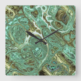Reloj de pared de zumbido de mármol Verde azulado 