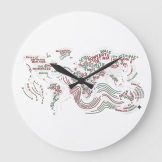 Reloj de pared decoración Tierra diseño tipográfic
