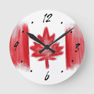 Reloj de pared decorativo con bandera canadiense