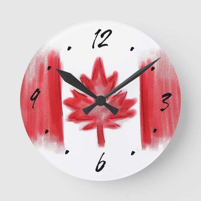 Reloj de pared decorativo con bandera canadiense (Anverso)