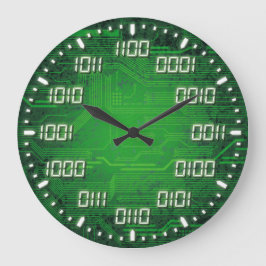 Reloj de pared decorativo de código binario