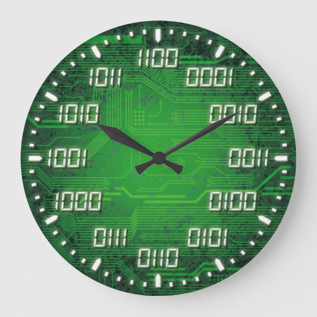 Reloj de pared decorativo de código binario (Anverso)
