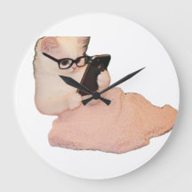 Reloj de pared decorativo de gato divertido y cono