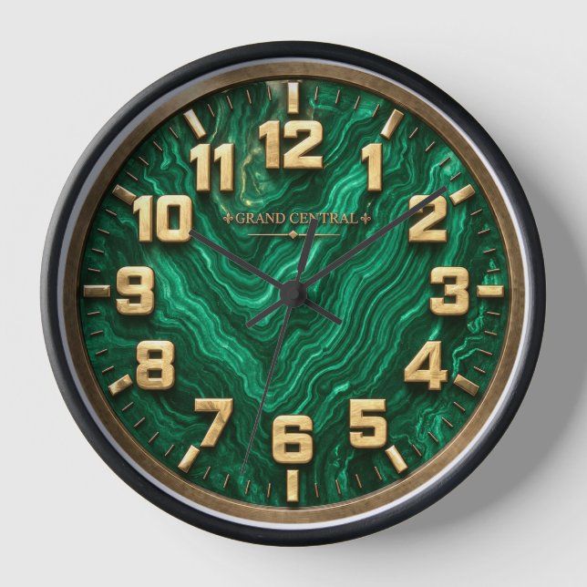 Reloj de pared decorativo de malaquita (Anverso)