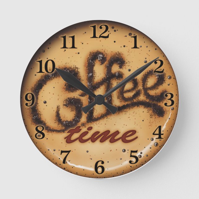 Reloj de pared decorativo en tiempo de café (Anverso)
