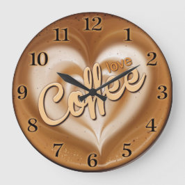Reloj de pared decorativo en tiempo de café