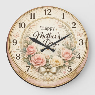 Reloj de pared decorativo floral del Día de la Mad