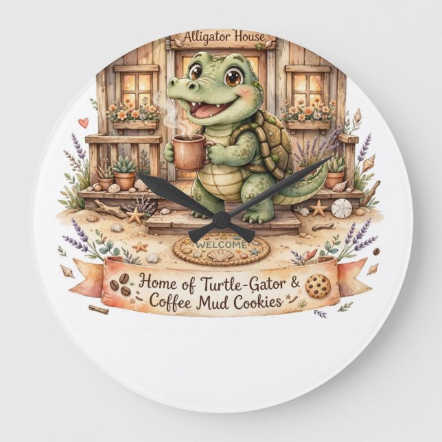 Reloj de pared decorativo Solange Alligator House (Anverso)