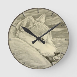 Reloj de pared del 柴犬礼物 de la decoración de los