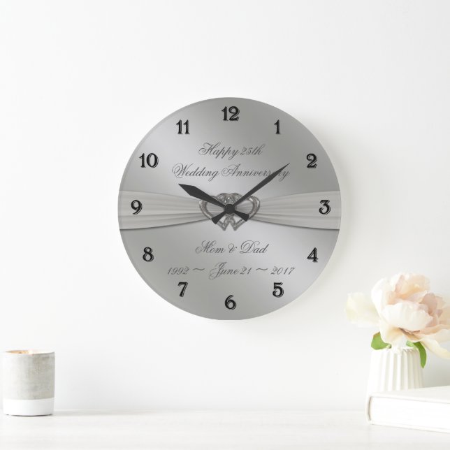 Reloj de pared del 25º aniversario del Boda Plata  (Hogar)