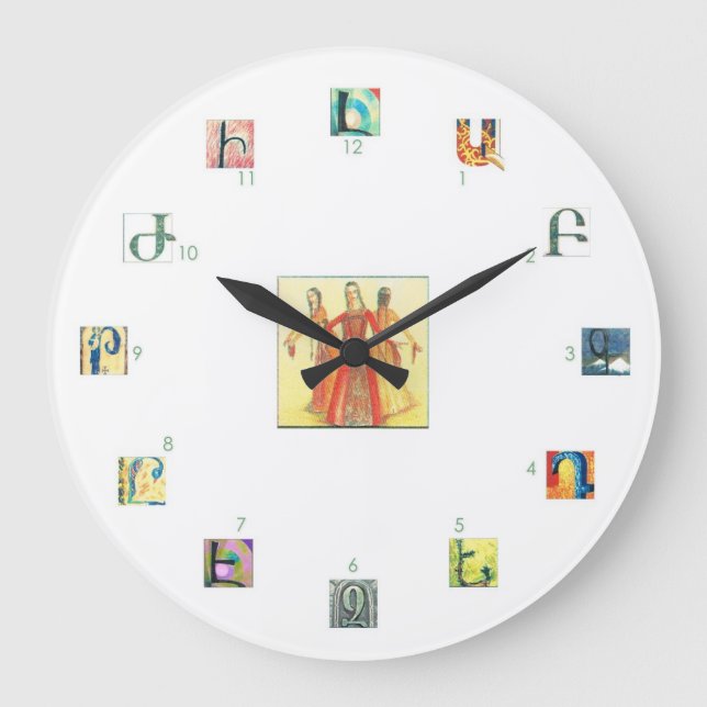 Reloj de pared del alfabeto armenio (Anverso)