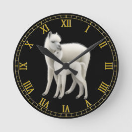 Reloj de pared del amor de madre de la alpaca