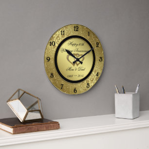 Reloj de pared del aniversario del Boda de Oro clá