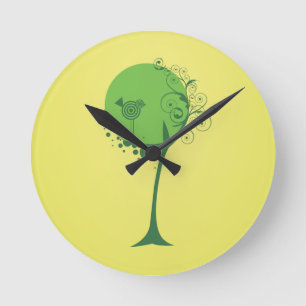 Reloj de pared del árbol abstracto