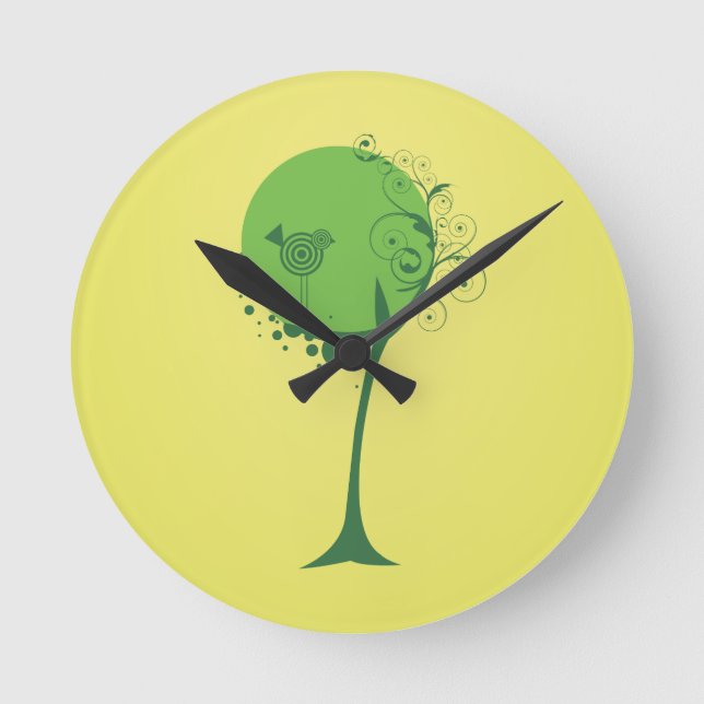 Reloj de pared del árbol abstracto (Anverso)