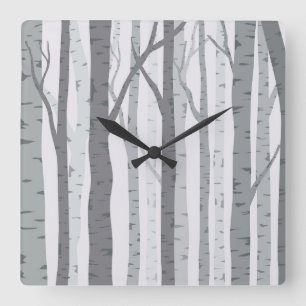 Reloj de pared del árbol de birch
