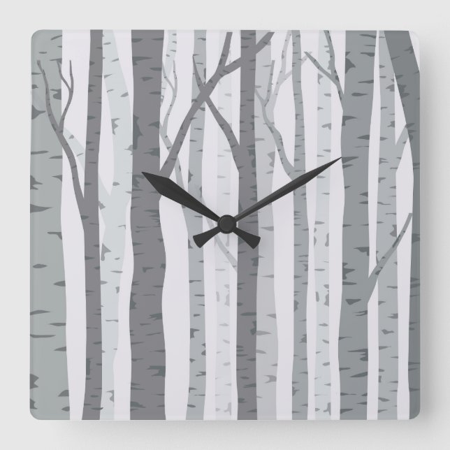Reloj de pared del árbol de birch (Anverso)