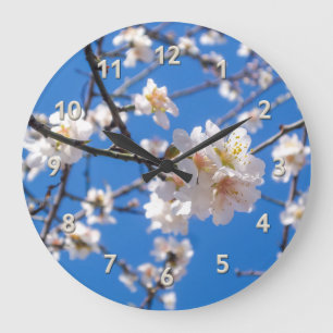 Reloj de pared del árbol de flores