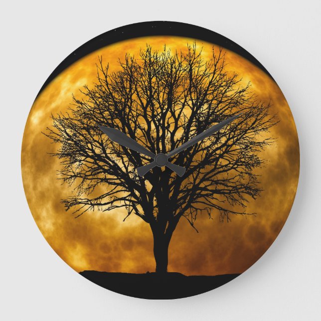 Reloj de pared del árbol de la luna (Anverso)
