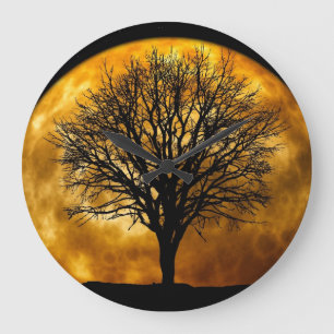 Reloj de pared del árbol de la luna