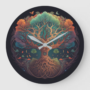 Reloj de pared del árbol de la vida