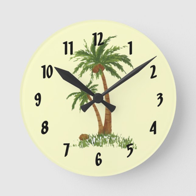 Reloj de pared del árbol de palmas (Anverso)