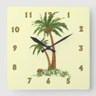 Reloj de pared del árbol de palmas