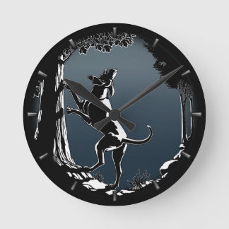 Reloj de pared del arte del perro de caza del