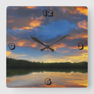 Reloj de pared del atardecer