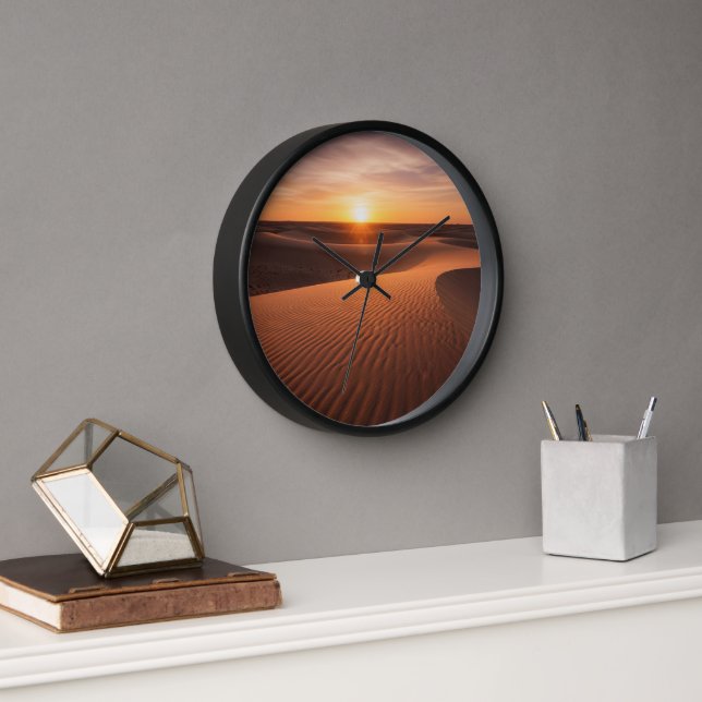 Reloj de pared del atardecer del desierto - Diseño (Oficina)