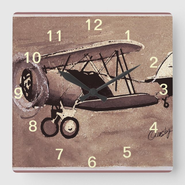 Reloj de pared del avión de vintage (Anverso)
