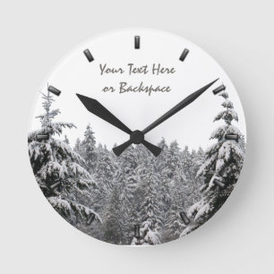 Reloj de pared del bosque de invierno Personalizad