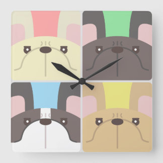 Reloj de pared del Bulldog francés