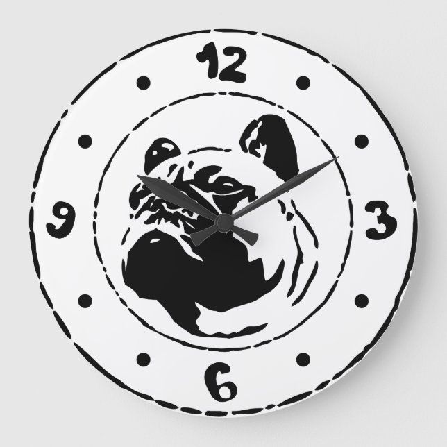Reloj de pared del Bulldog francés (Anverso)