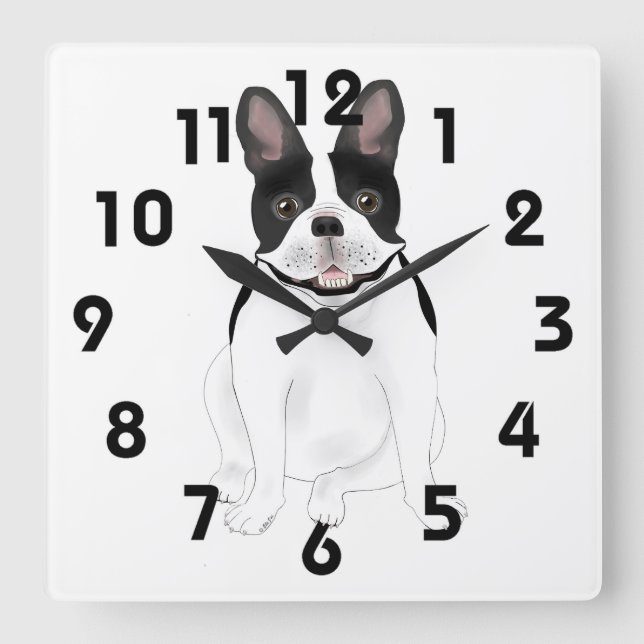 Reloj de pared del Bulldog francés (Anverso)