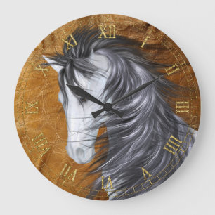 Reloj de pared del caballo blanco