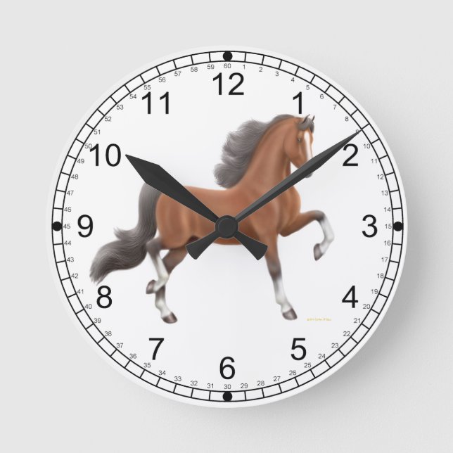 Reloj de pared del caballo de Saddlebred del (Anverso)