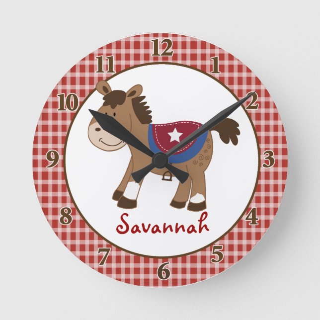 Reloj de pared del caballo occidental - Añadir un  (Anverso)