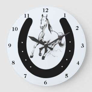 Reloj de pared del caballo y de la herradura