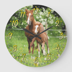 Reloj de pared del caballo y del potro